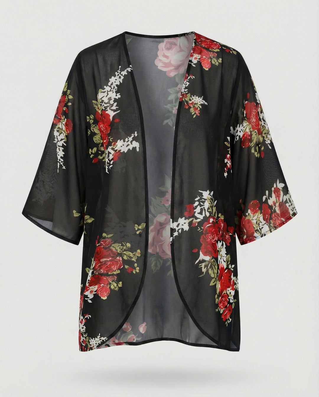 Offener Kimono Damen Floral