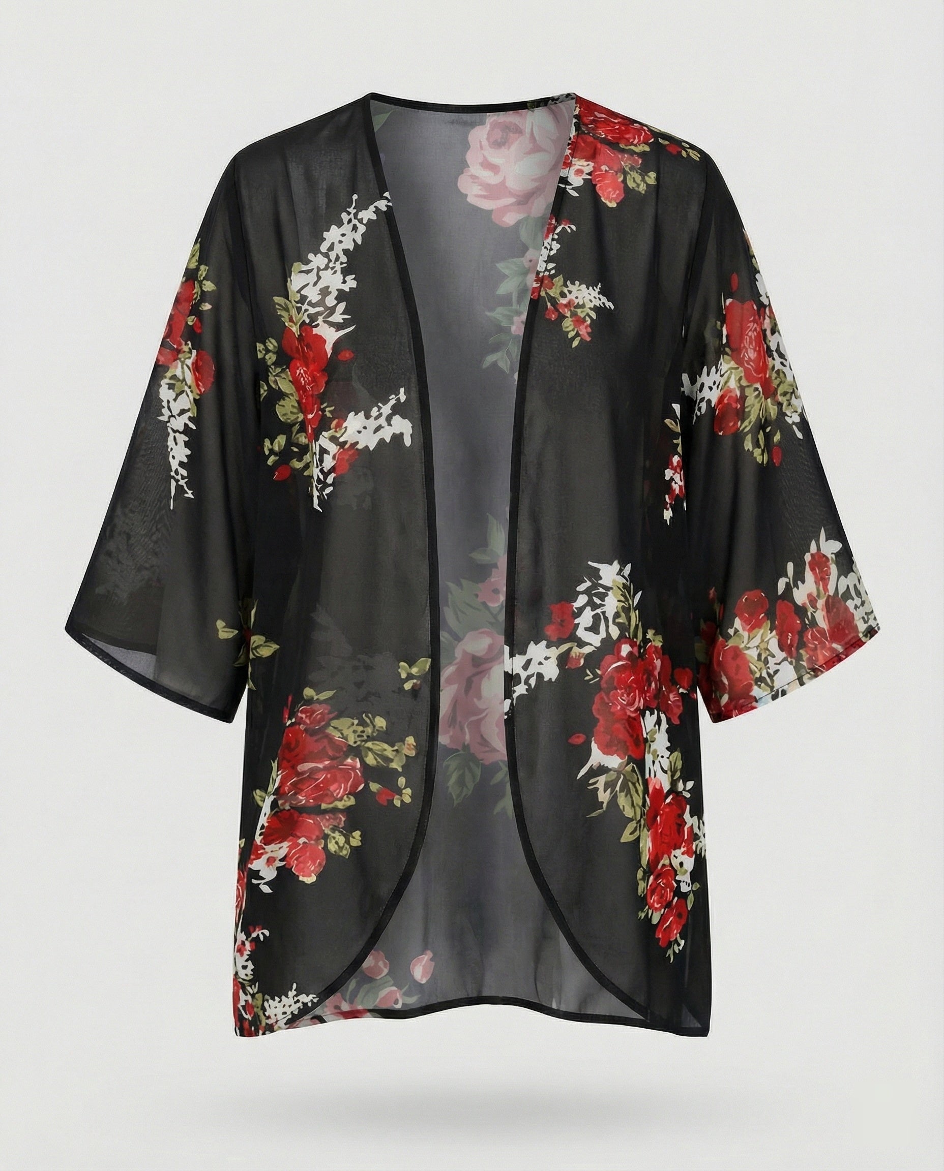 Offener Kimono Damen Floral