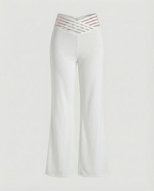 Damen Weit geschnittene Palazzo-Hose mit trendigen Cut-Outs R&B