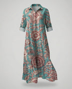 Damen Hemdblusenkleid mit Volant