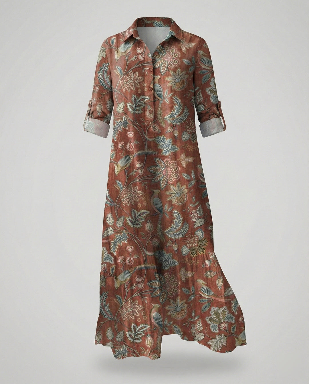Damen Hemdblusenkleid mit Volant
