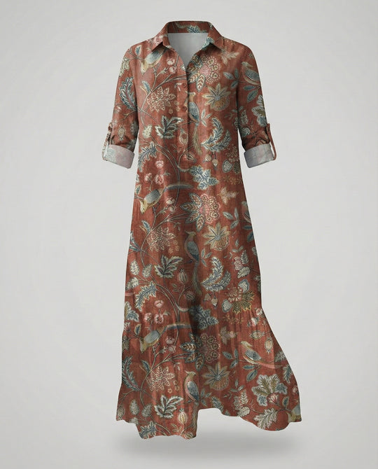 Damen Hemdblusenkleid mit Volant