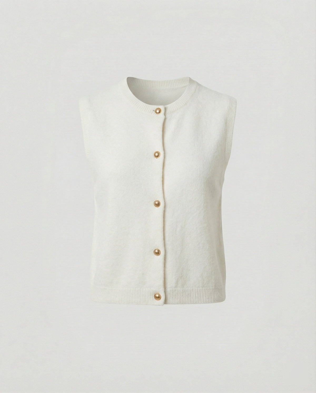 Damen Strickweste elegant mit Knopfverschluss