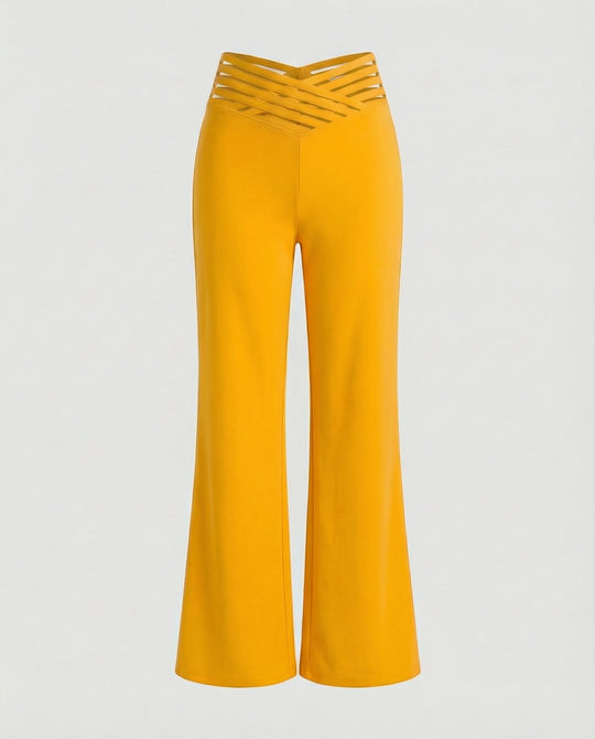 Damen Weit geschnittene Palazzo-Hose mit trendigen Cut-Outs R&B
