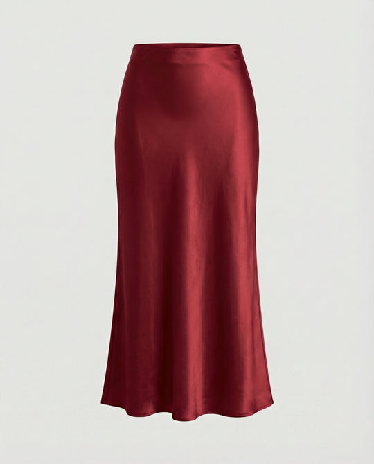 Damen Longskirt aus glattem Satin von R&B