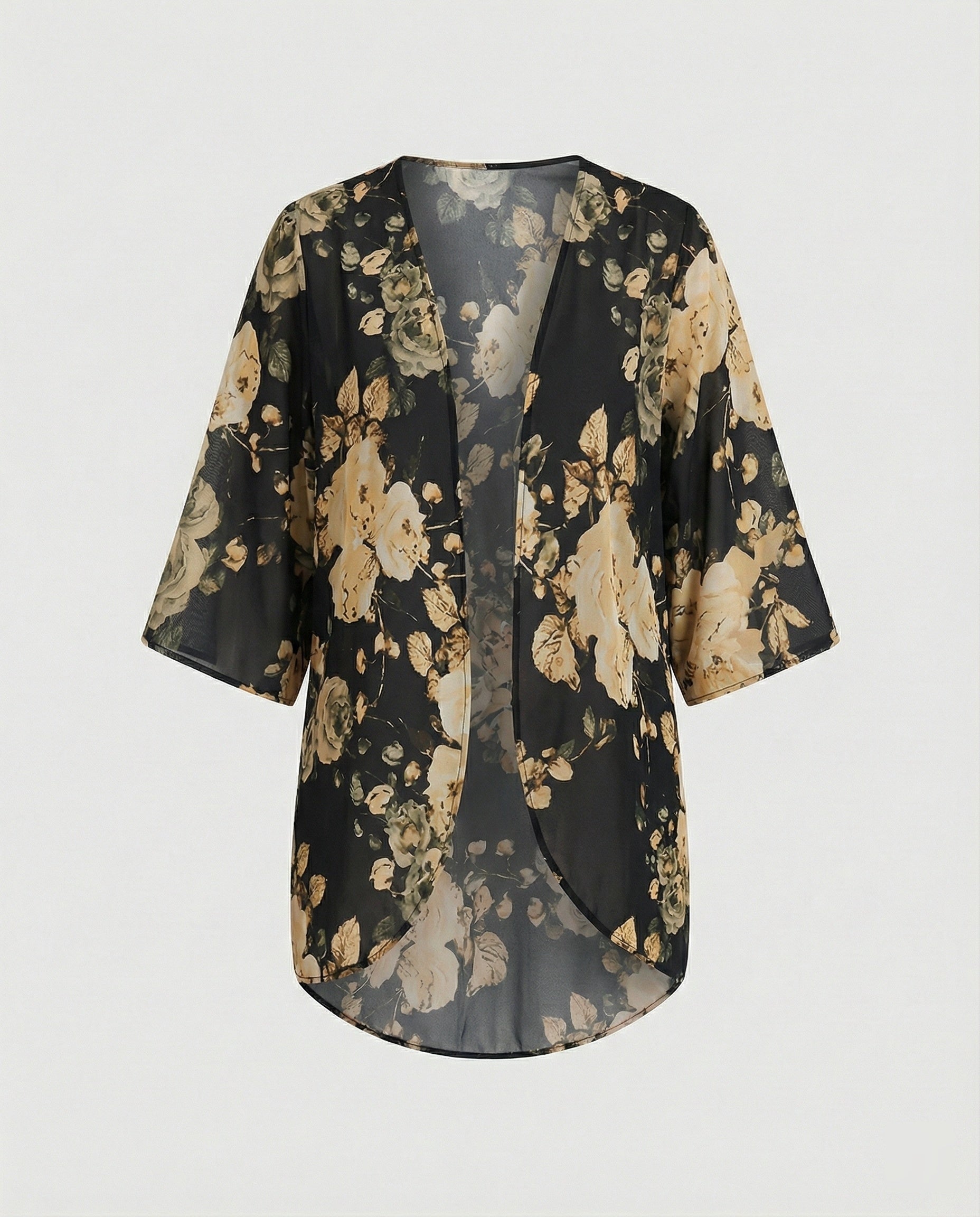 Offener Kimono Damen Floral