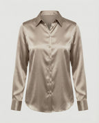 Bluse Damen Satin Seidig