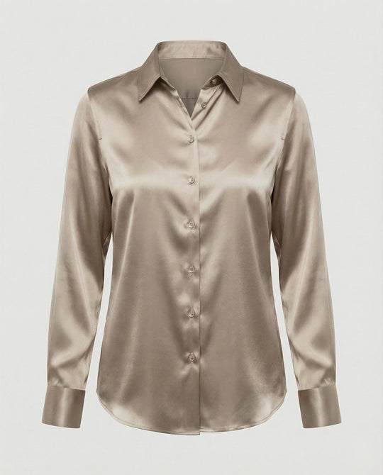 Bluse Damen Satin Seidig