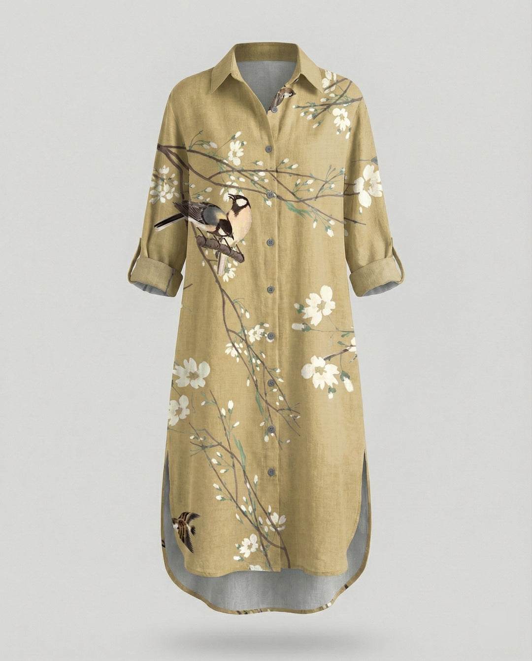 Damen Kaftan Kleid lang Seidenoptik