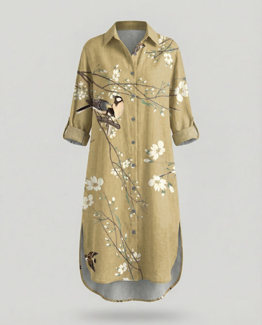 Damen Kaftan Kleid lang Seidenoptik