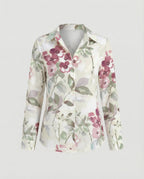 Hemdbluse Seidenoptik Damen Floral