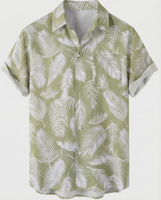 Kurzarm Hawaiihemd Herren Palmenprint