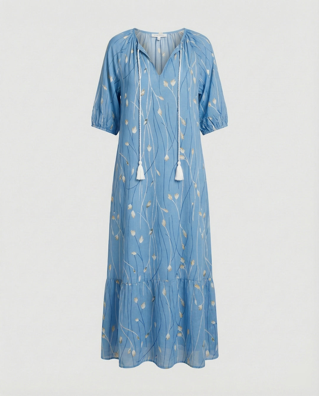 Boho Maxikleid Damen Kordelzug