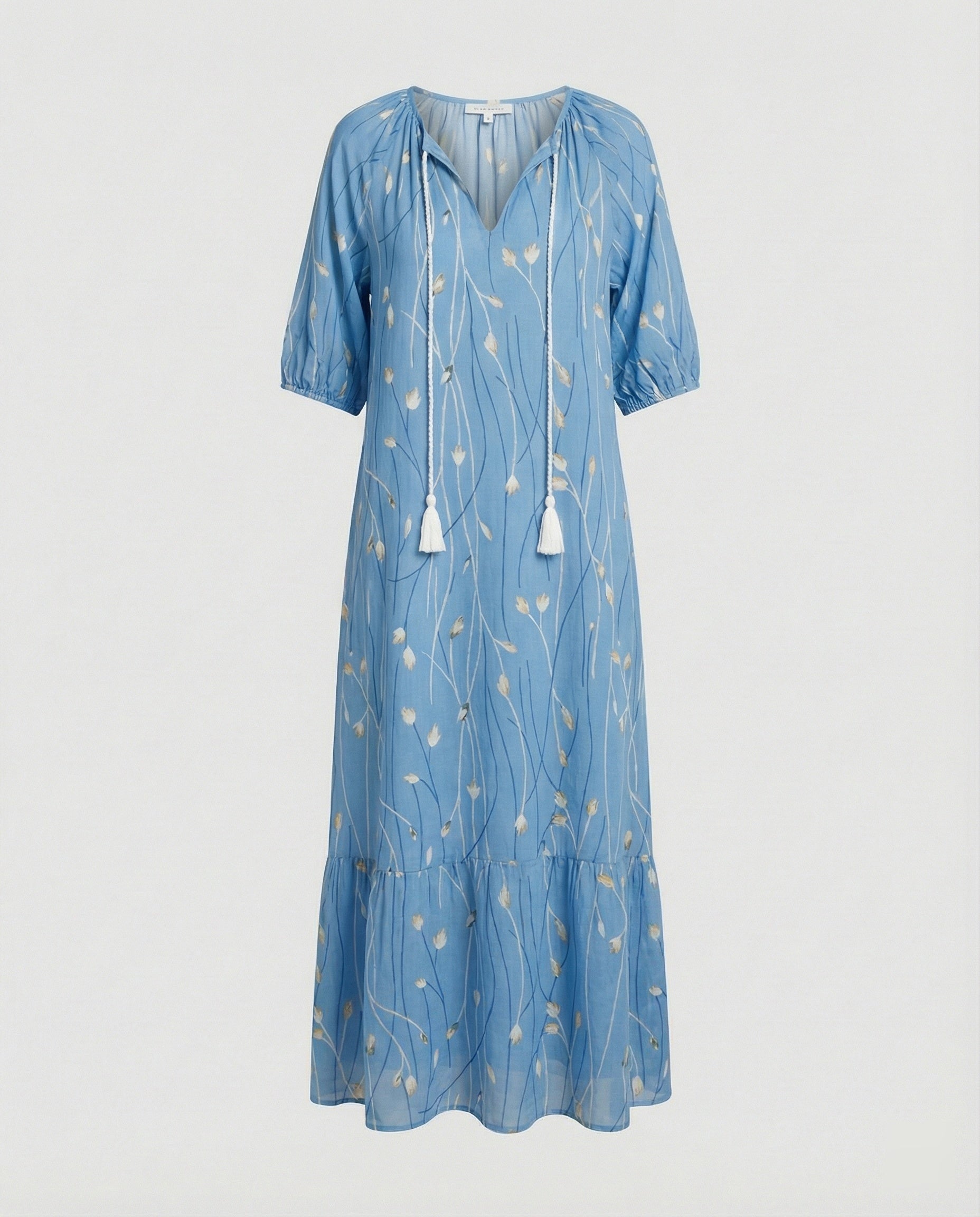 Boho Maxikleid Damen Kordelzug