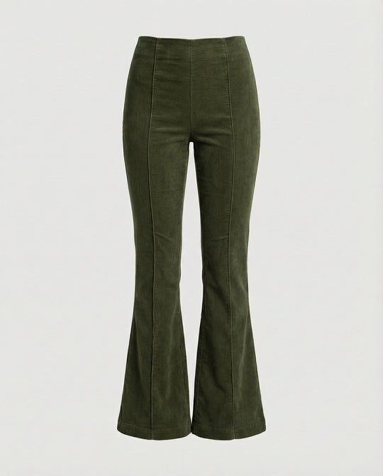 Damen Flared Cord-Hose mit hohem Bund und weichem Material R&B