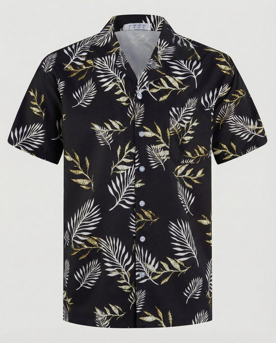 Kurzarm Hawaiihemd Herren Palmenprint