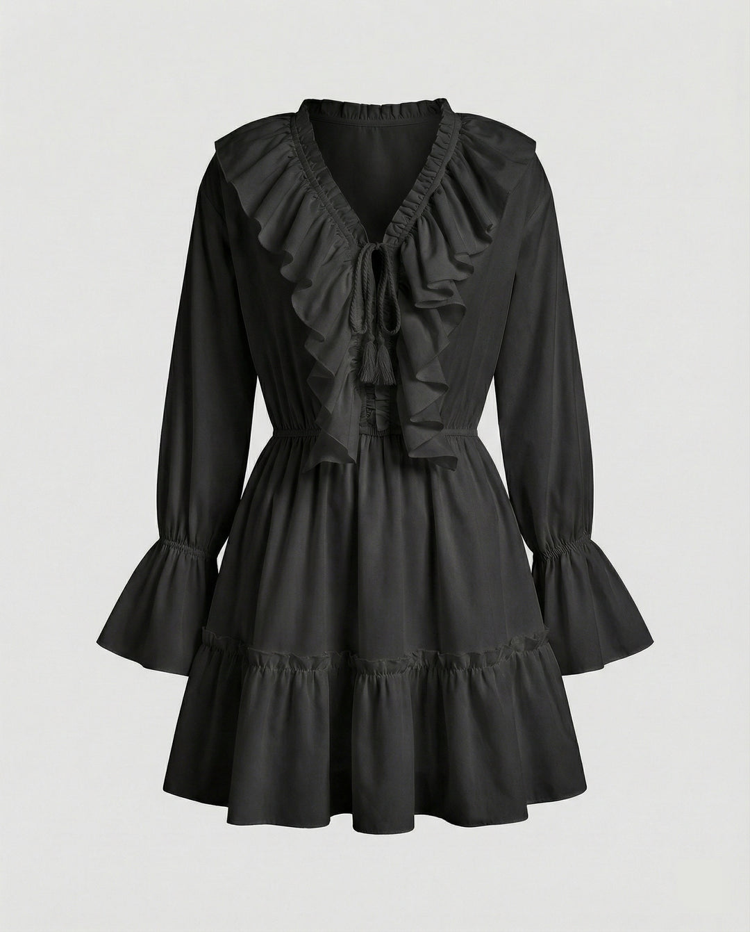 Freizeitkleid Damen Volant Minikleid