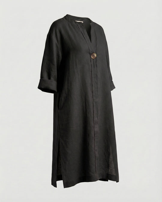Leinen Freizeitkleid Damen Tunikakleid