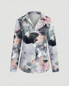 Hemdbluse Seidenoptik Damen Floral