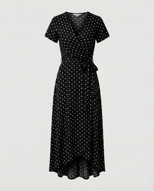 Damen Wickel Maxikleid mit Schlitz
