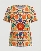 Kurzarmshirt Damen Mit Blumenprint