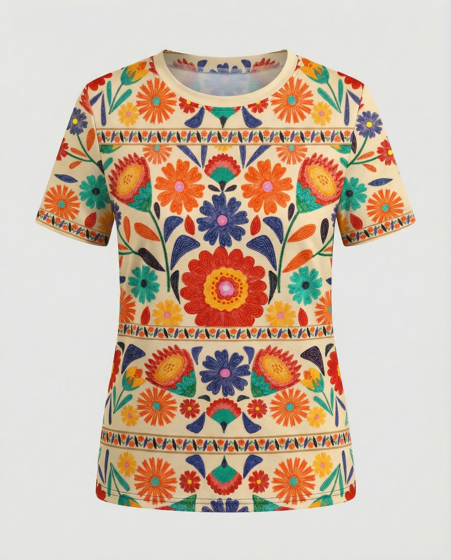 Kurzarmshirt Damen Mit Blumenprint