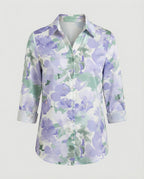 Hemdbluse Seidenoptik Damen Floral