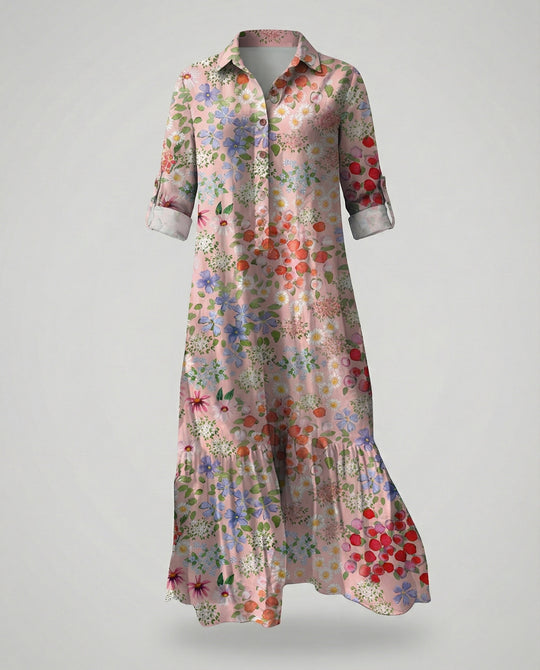 Damen Hemdblusenkleid mit Volant