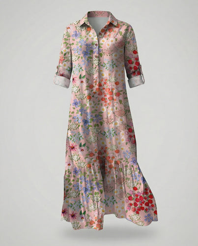 Damen Hemdblusenkleid mit Volant