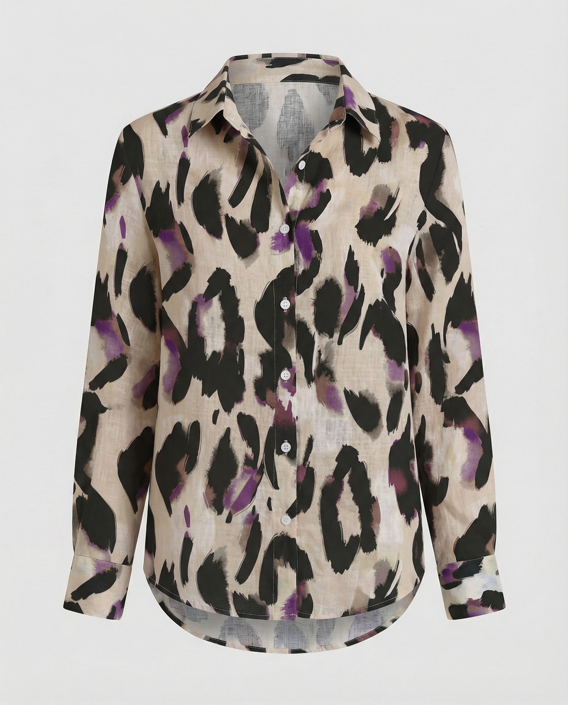 Leichte Hemdbluse Damen Aquarell Blumen