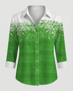 Leinenoptik Bluse Damen Floral