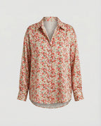 Leichte Hemdbluse Damen Aquarell Blumen