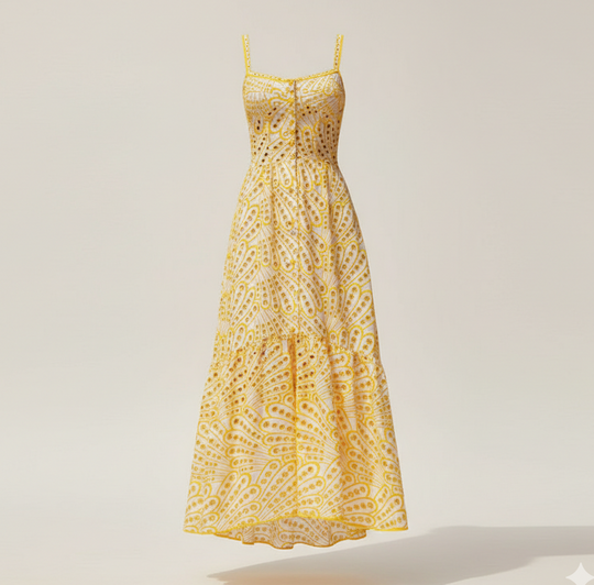 Damen Maxikleid Paisley mit Stufen