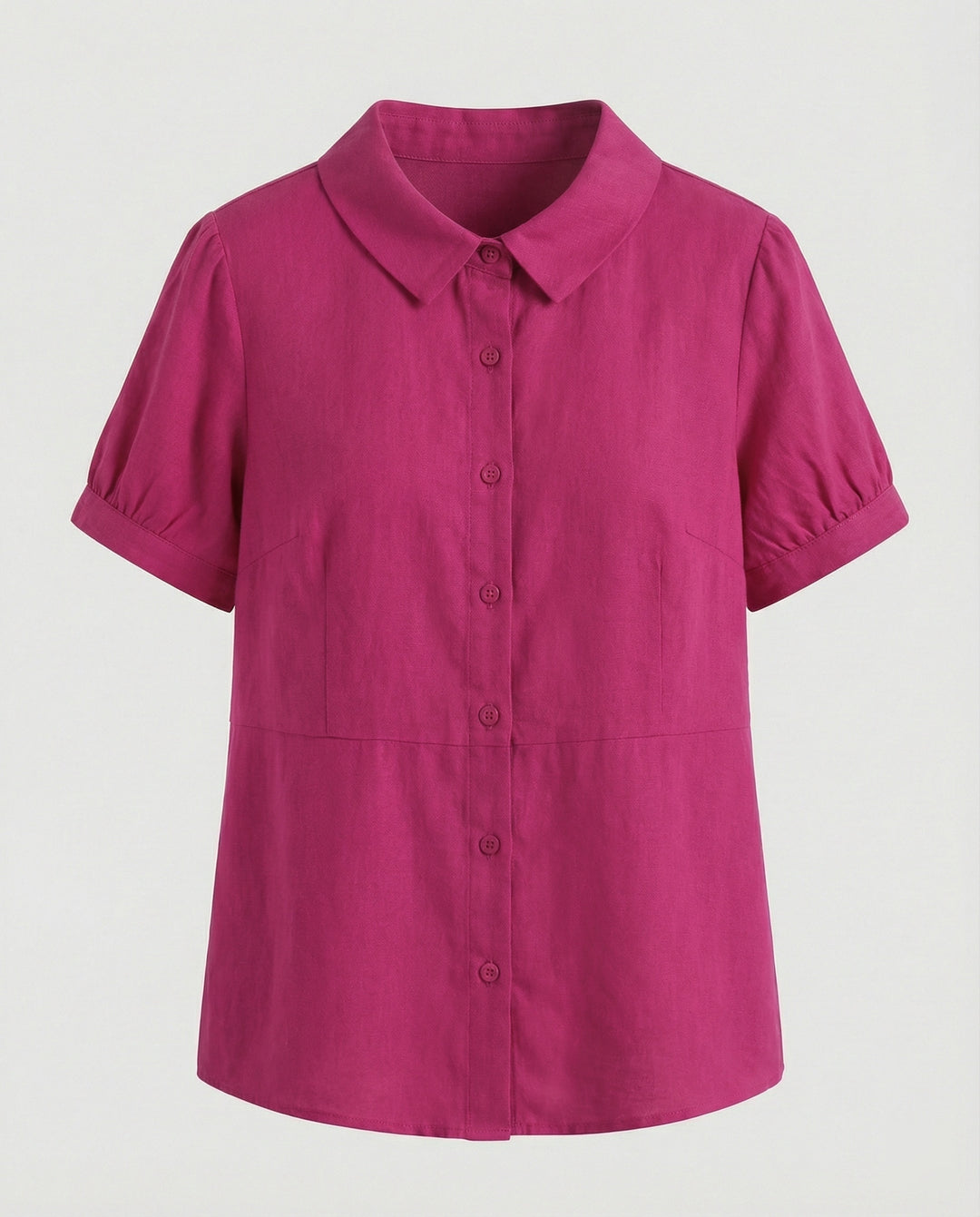 Damen Bluse Leinen Peter Pan Kragen