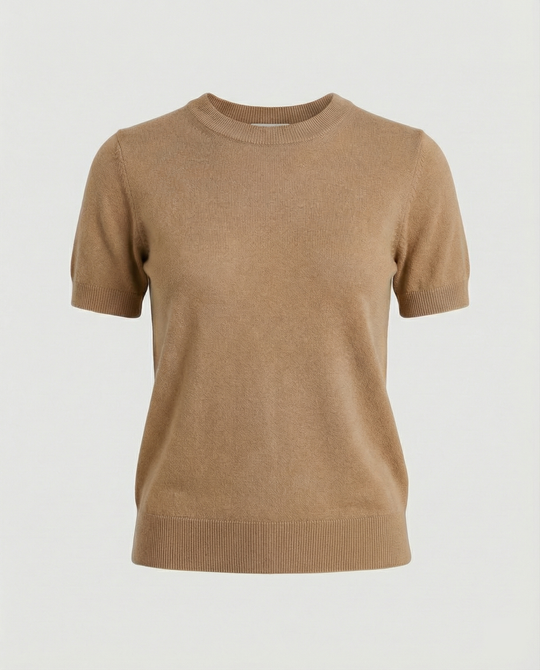 Damen Feinstrickpullover mit Kurzarmiger Silhouette und Weich Fließendem Material R&B