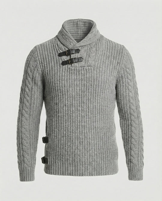 Stylischer Asymmetrischer Strickpullover Herren