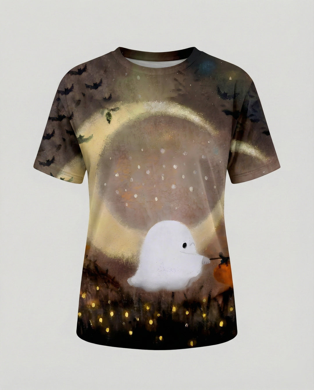 Kurzarmshirt Totenkopf Print Damen