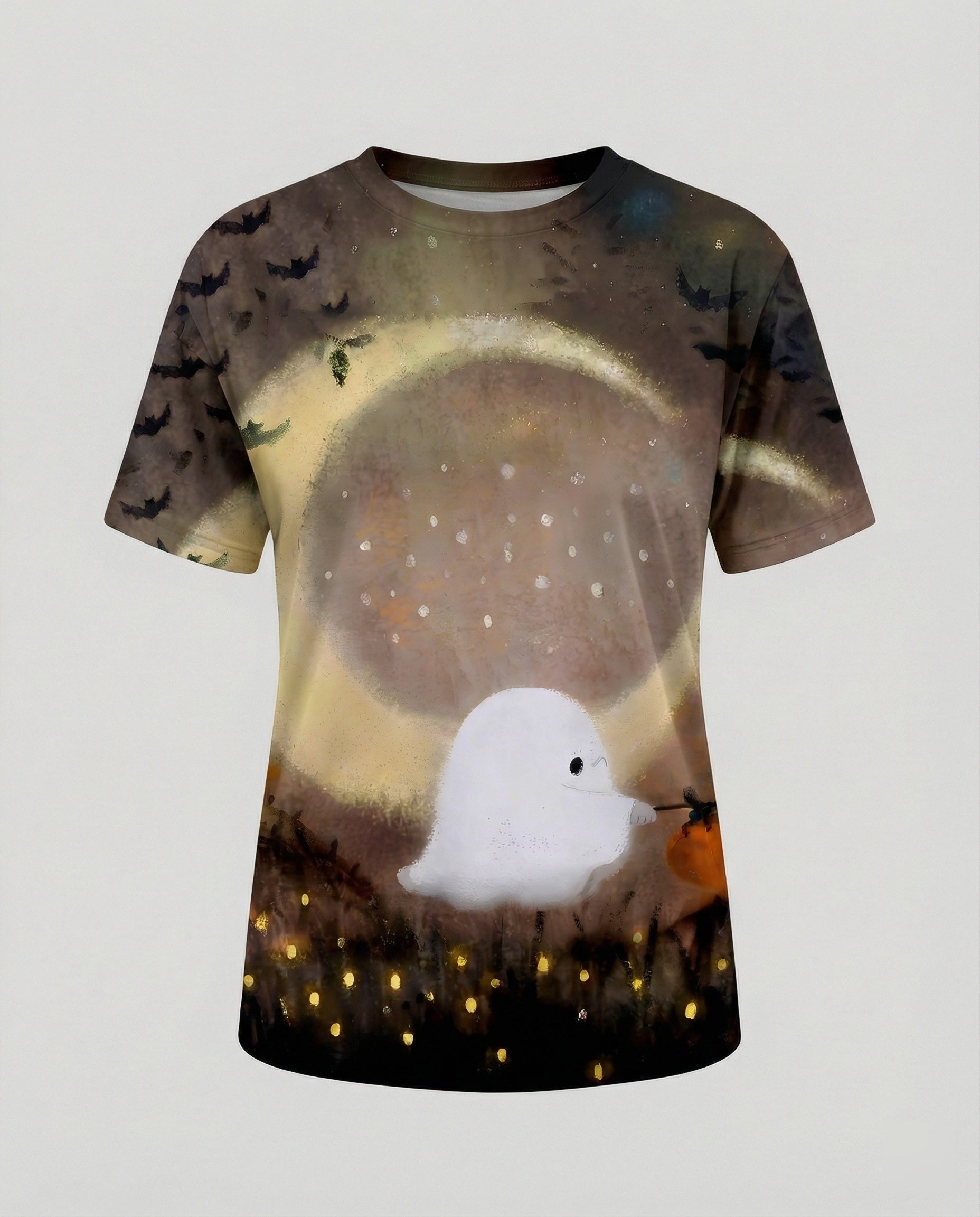 Kurzarmshirt Totenkopf Print Damen