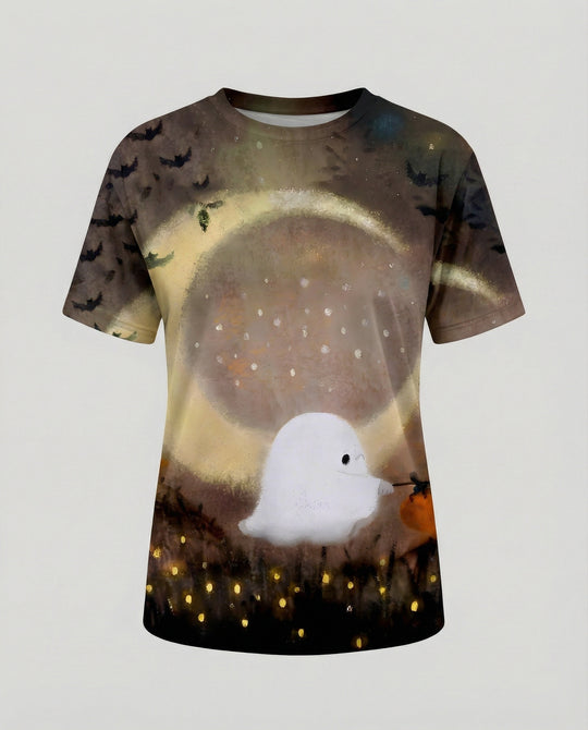 Kurzarmshirt Totenkopf Print Damen