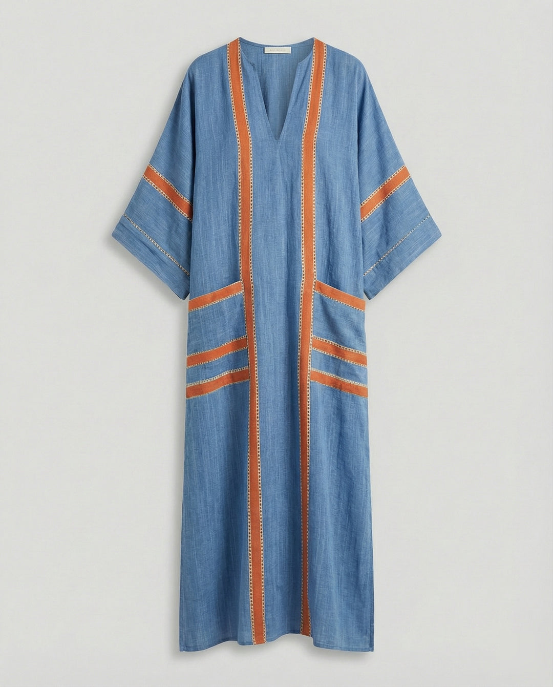 Leinen Kaftan Maxikleid Damen