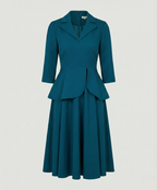 Damen Midikleid elegant mit Schößchen
