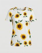 Kurzarmshirt Damen Mit Blumenprint