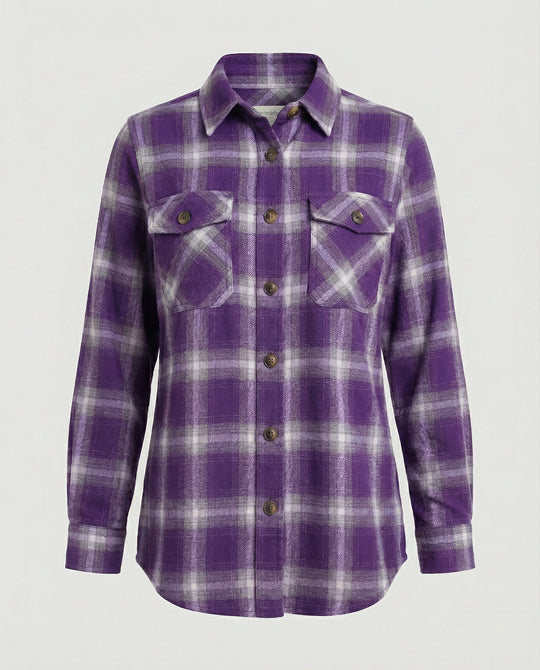 Damen Hemdjacke Flanell Karo