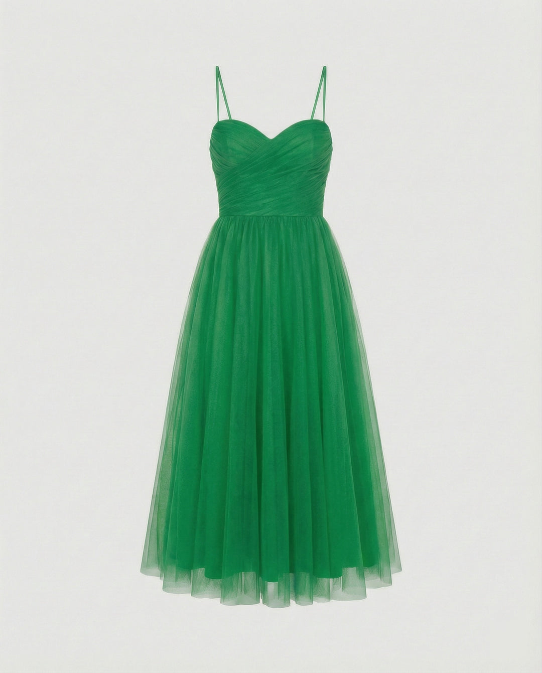 Damen Tüll Maxikleid mit Herz Ausschnitt