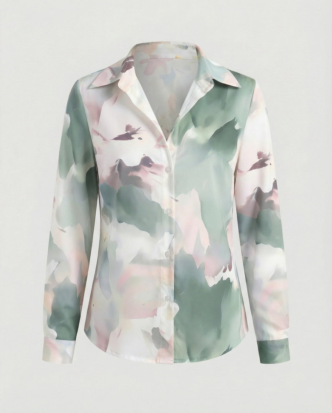 Hemdbluse Seidenoptik Damen Floral