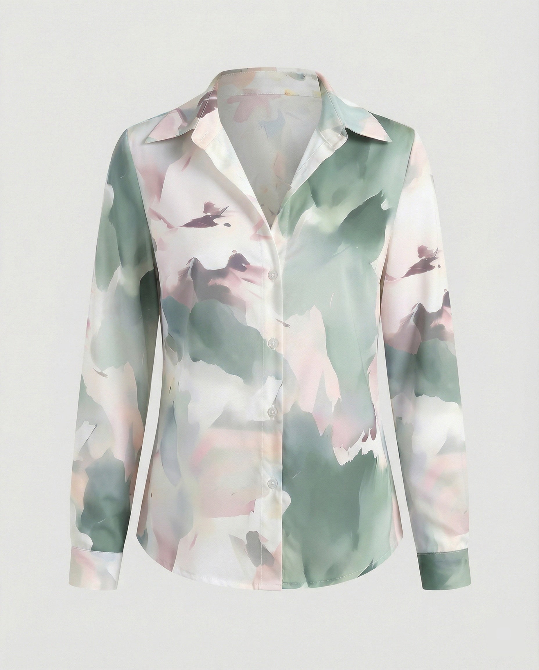 Hemdbluse Seidenoptik Damen Floral