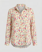 Leichte Hemdbluse Damen Aquarell Blumen