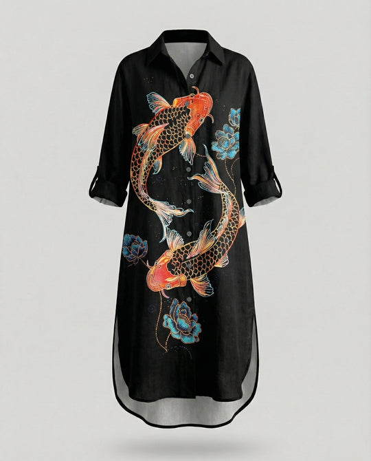 Damen Kaftan Kleid lang Seidenoptik