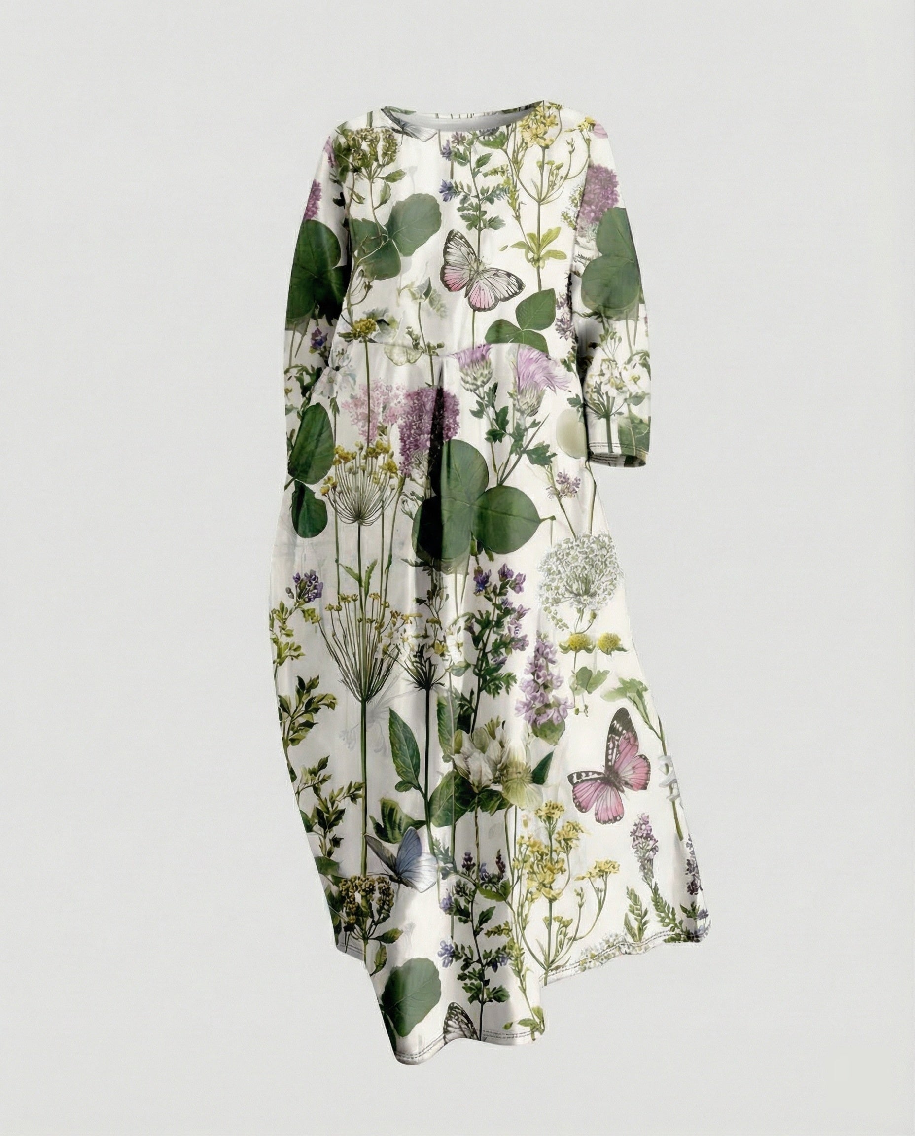 Damen Maxikleid floral mit Taschen