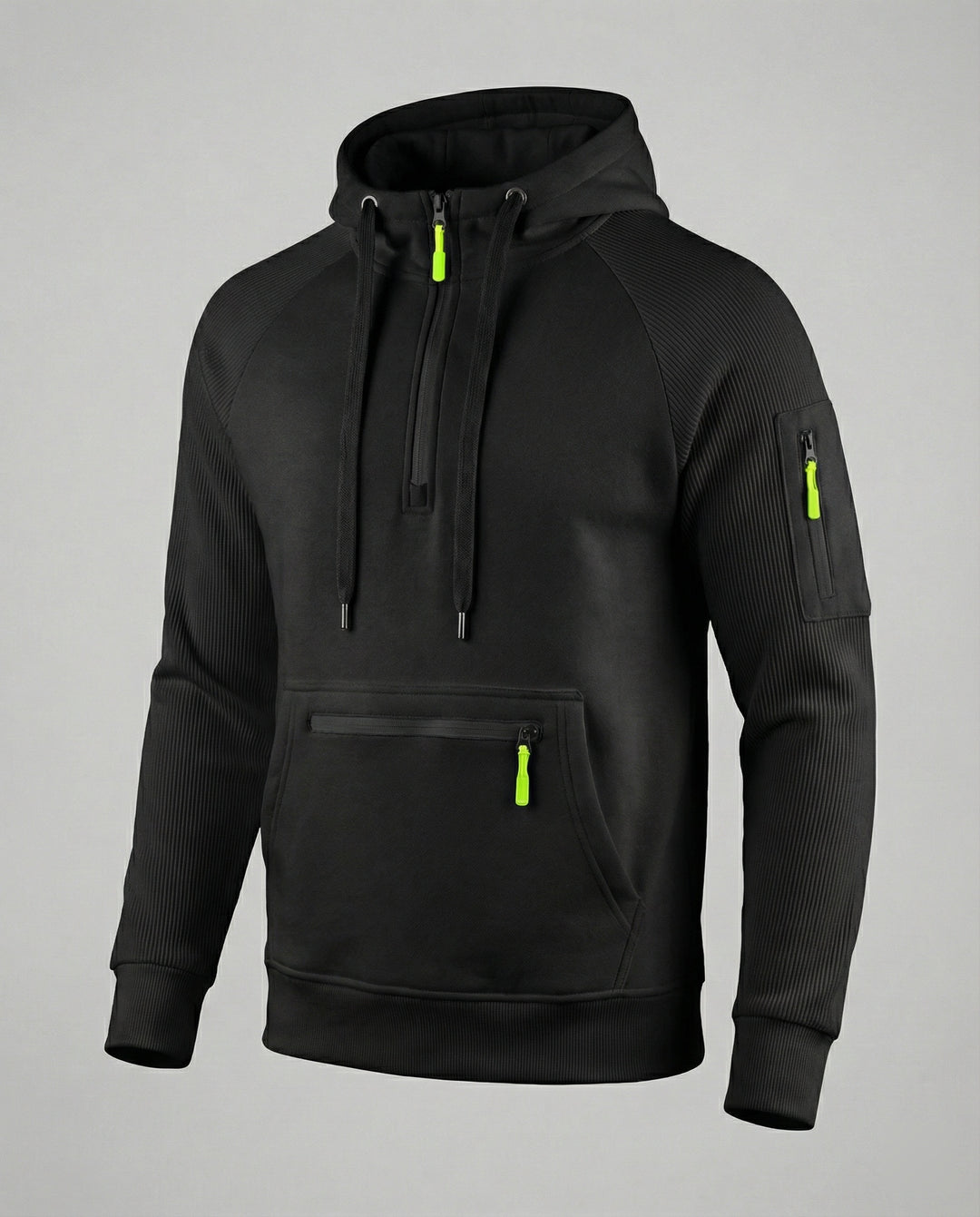 Herren sportlicher Hoodie mit praktischen Reißverschlusstaschen und verstellbarem Kapuzenzug R&B